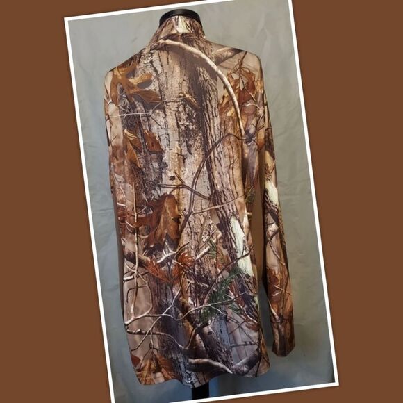 RealTree XL 1/4 Zip Pullover Long Sleeve Shirt Camo Brown - Picture 3 of 4
